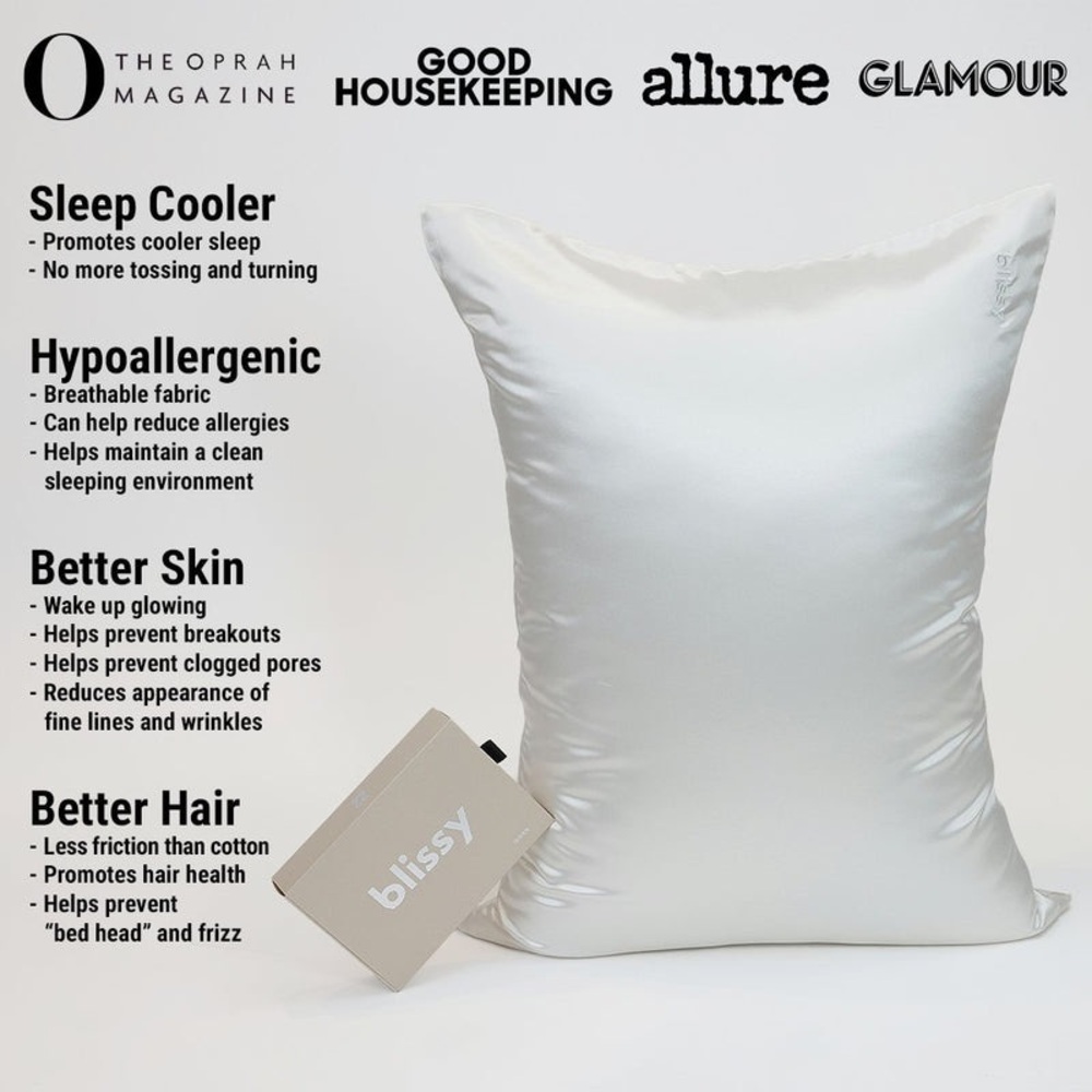 Blissy Silk Pillowcase - White
NWOT